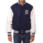 Navy White MLB Detroit Tigers Varsity Jacket