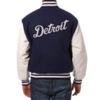 Navy White MLB Detroit Tigers Varsity Jacket