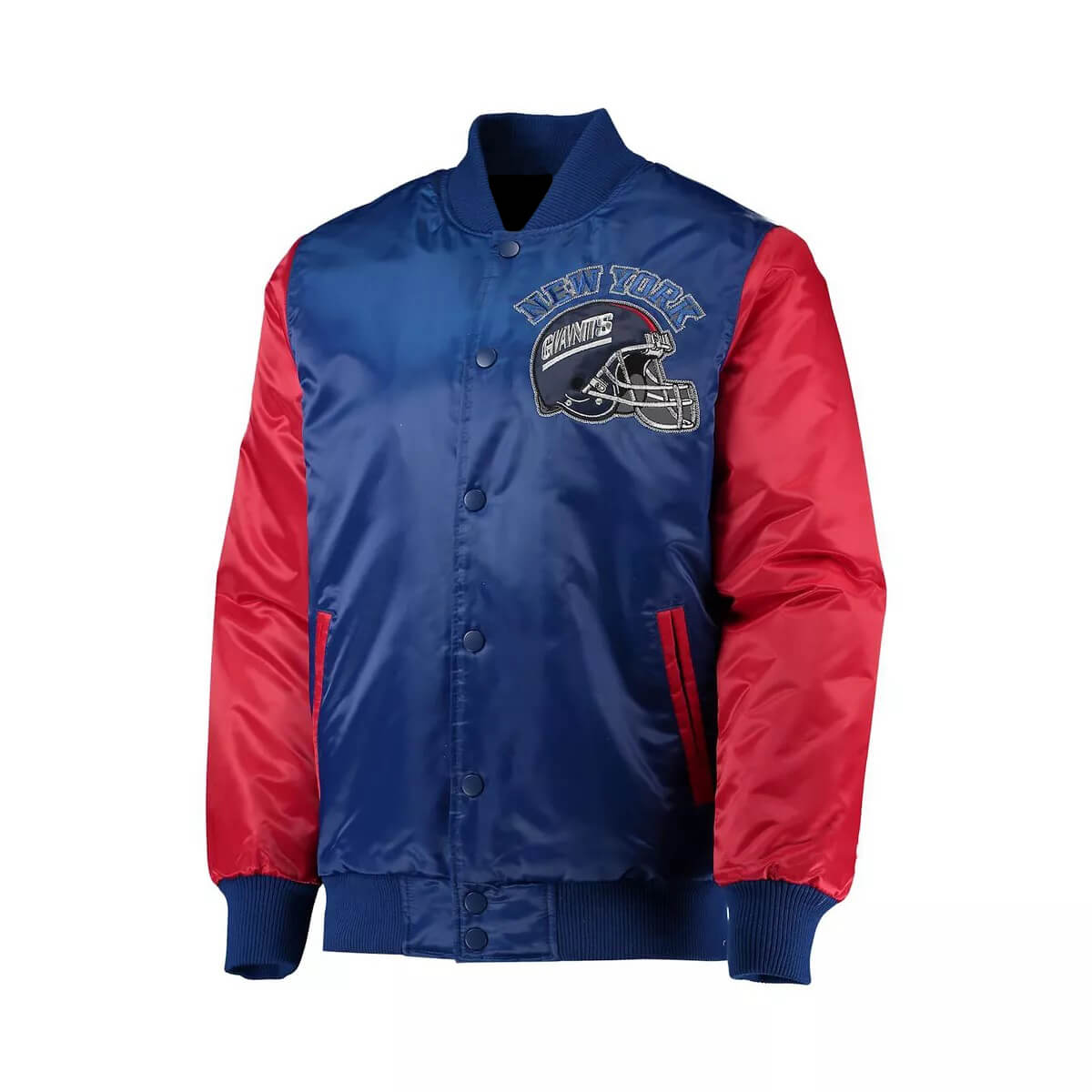 New York Giants Royal Red Tricolor NFL Satin Jacket (1) New York Giants Royal Red Tricolor NFL Satin Jacket