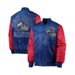 New York Giants Royal Red Tricolor NFL Satin Jacket