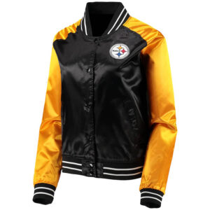 Pittsburgh Steelers Black and Gold NFL Satin Jacket
