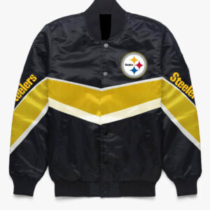 Pittsburgh Steelers NFL Black Yellow Satin Jacket