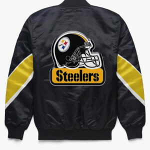 Pittsburgh Steelers NFL Black Yellow Satin Jacket