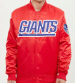 Red New York Giants NFL Satin Jacket