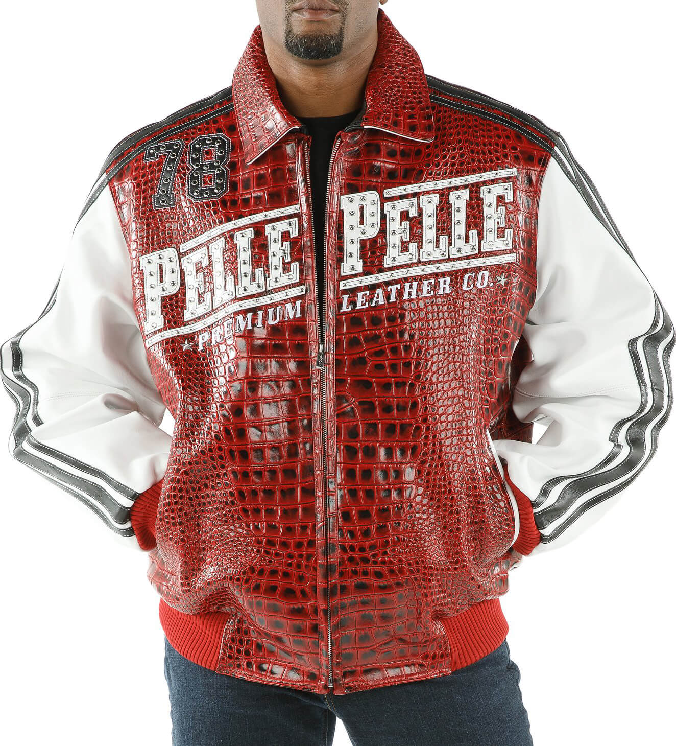 New Jersey Devils Two-Tone Wool and Leather Jacket - Red/White Medium