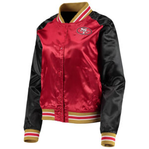 San Francisco 49ers Red Black NFL Satin Jacket
