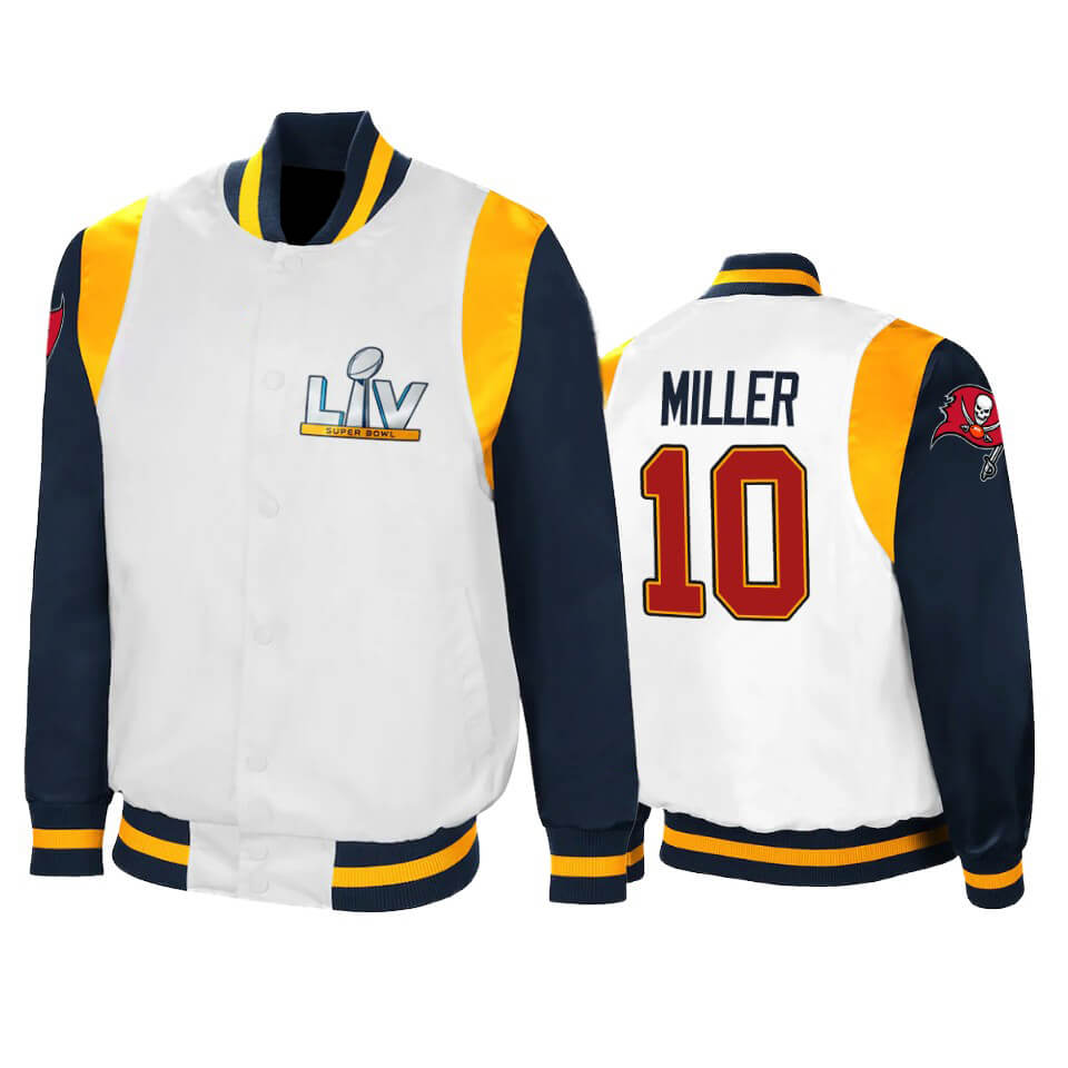 Tampa Bay Buccaneers Scotty Miller White Satin Jacket Tampa Bay Buccaneers Scotty Miller White Satin Jacket