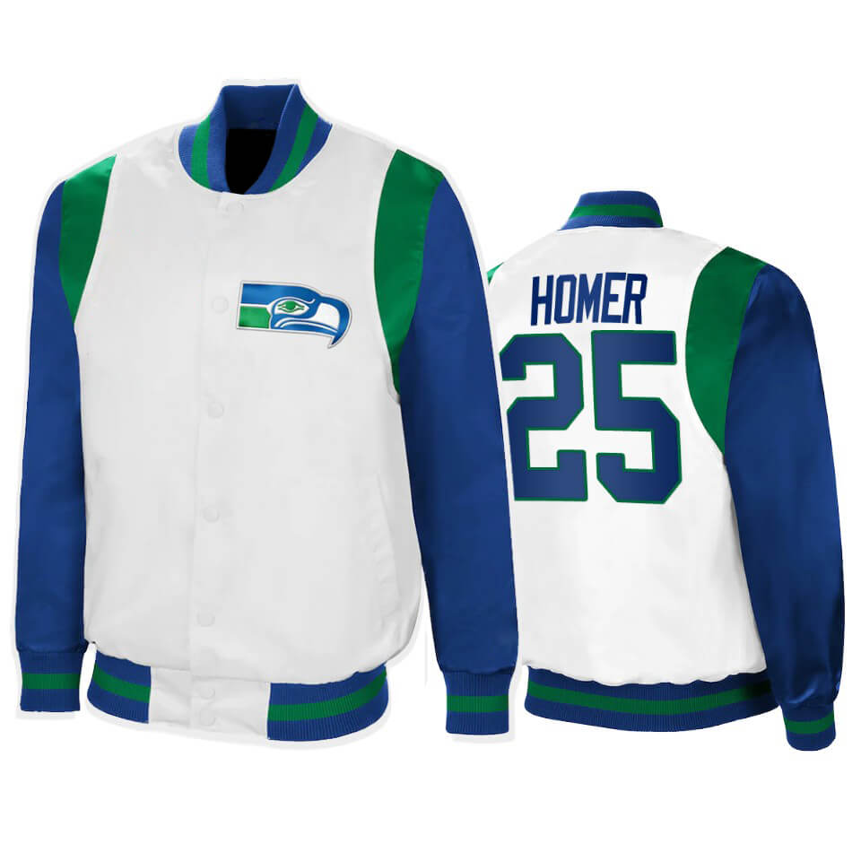 Travis Homer NFL Seattle Seahawks Satin Jacket (1) Travis Homer NFL Seattle Seahawks Satin Jacket
