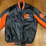 Vintage Black NFL Cleveland Browns Leather Jacket