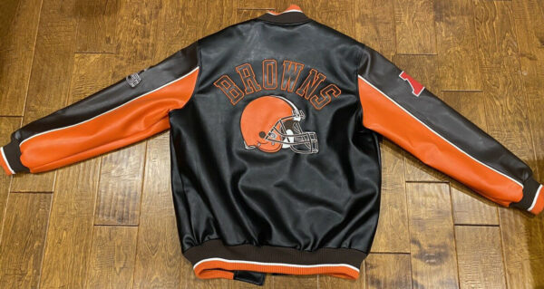 Vintage Black NFL Cleveland Browns Leather Jacket