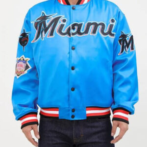 Vintage MLB Blue Miami Marlins Satin Jacket