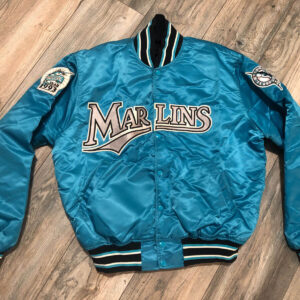Vintage MLB Miami Marlins Blue Satin Jacket