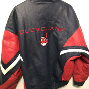 Vintage MLB Pro Player Cleveland Indians Leather Jacket