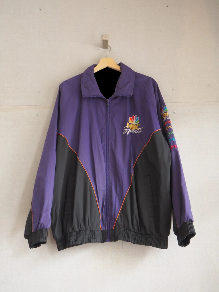 Vintage NBC Sports Purple Windbreaker Jacket