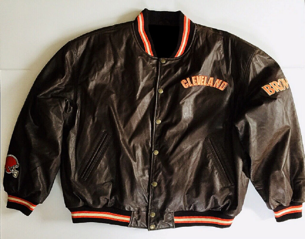 Vintage NFL Brown Cleveland Browns Leather Jacket (1) Vintage NFL Brown Cleveland Browns Leather Jacket