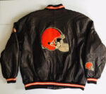 Vintage NFL Brown Cleveland Browns Leather Jacket