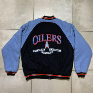 Vintage NFL Houston Oilers Football Wool Jacket