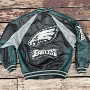 Vintage NFL Philadelphia Eagles Black Leather Jacket