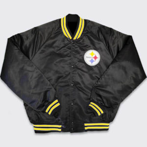 Vintage NFL Pittsburgh Steelers Black Satin Jacket