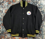 Vintage NFL Pittsburgh Steelers Black Wool Jacket