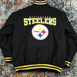 Vintage NFL Pittsburgh Steelers Black Wool Jacket