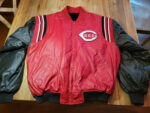 Vintage Red MLB Cincinnati Reds Leather Jacket