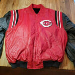 Vintage Red MLB Cincinnati Reds Leather Jacket