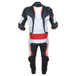 White Black Custom Motorcycle Racing Leather Suit