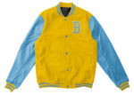 Yellow Blue MLB Boston Red Sox Wool Leather Jacket