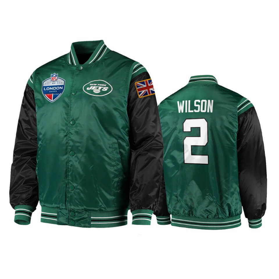 Zach Wilson New York Jets Green Satin Jacket Zach Wilson New York Jets Green Satin Jacket