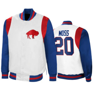 Zack Moss Buffalo Bills NFL White Satin Jacket