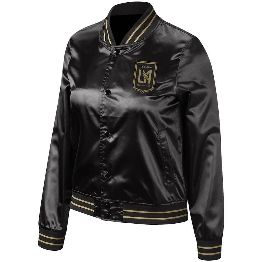 Black Los Angeles Football Club MLS Satin Jacket (1) Black Los Angeles Football Club MLS Satin Jacket