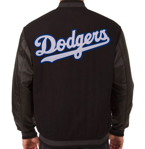 Black MLB Los Angeles Dodgers Varsity Jacket