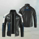 Black White NFL Dallas Cowboys Leather Jacket