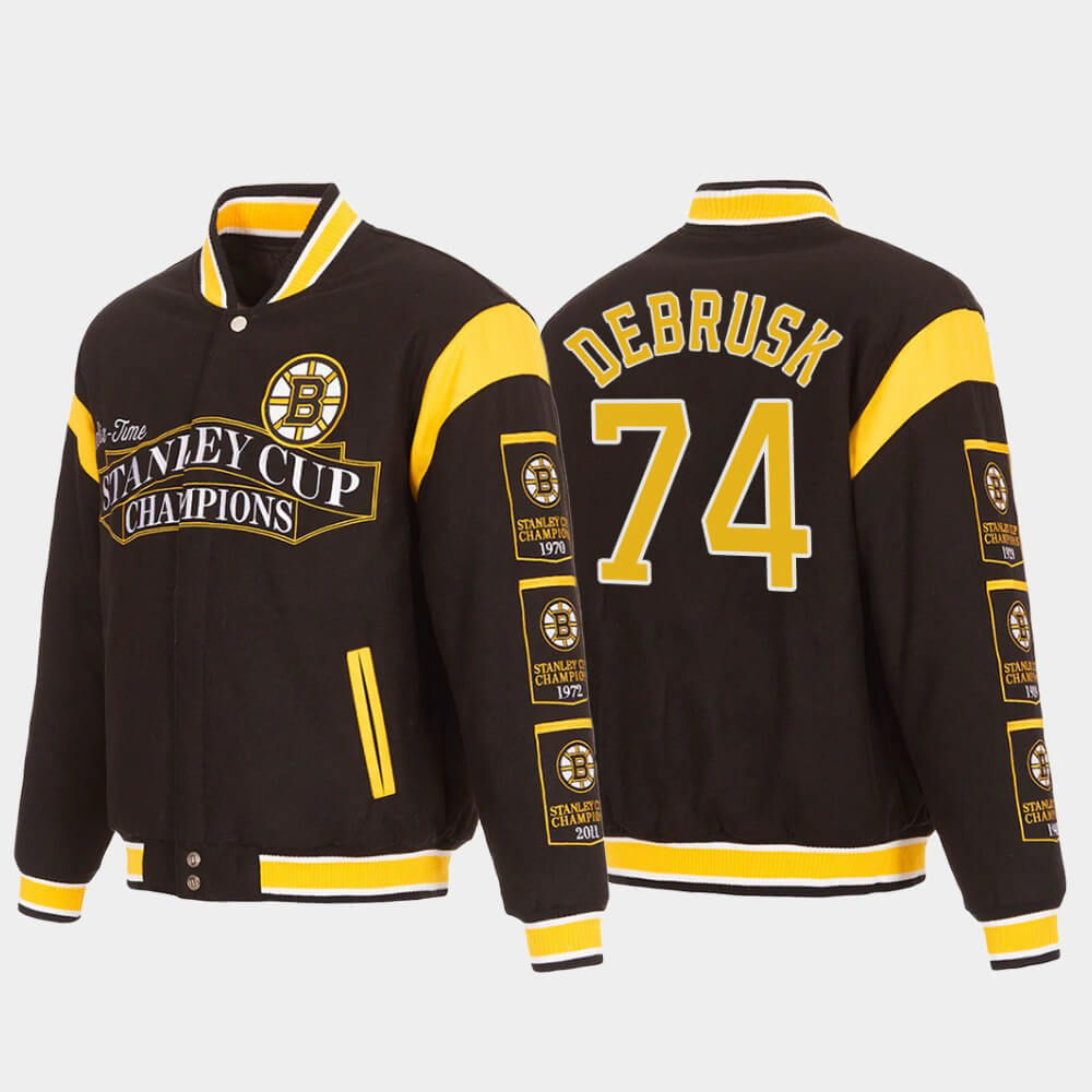 Boston Bruins 74 Debrusk Stanley Cup Champion Jacket Boston Bruins 74 Debrusk Stanley Cup Champion Jacket