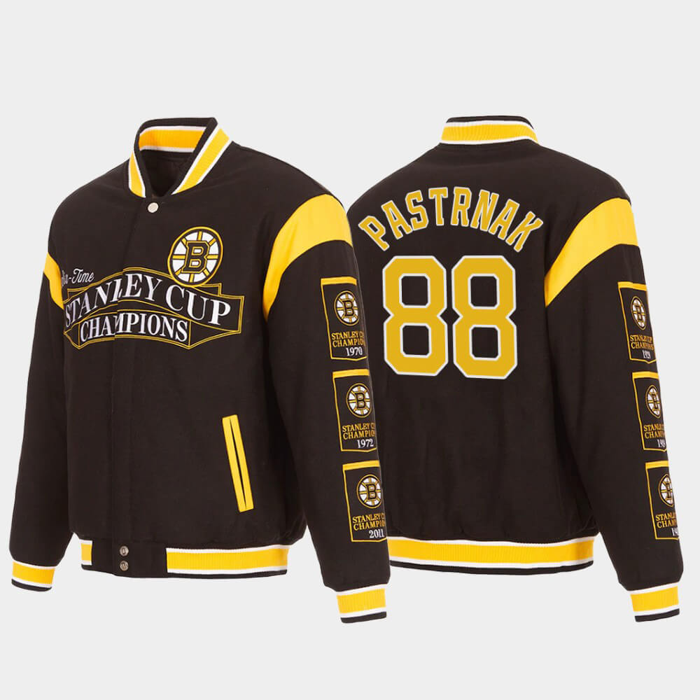 Boston Bruins 88 Pastrnak Stanley Cup Champion Jacket Boston Bruins 88 Pastrnak Stanley Cup Champion Jacket