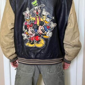 Disney Vintage Mickey Mouse Black Leather Jacket