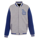Gray Royal Blue MLB Los Angeles Dodgers Wool Jacket