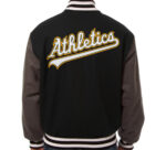 MLB Black And Gray Oakland Athletics Wool Jacket