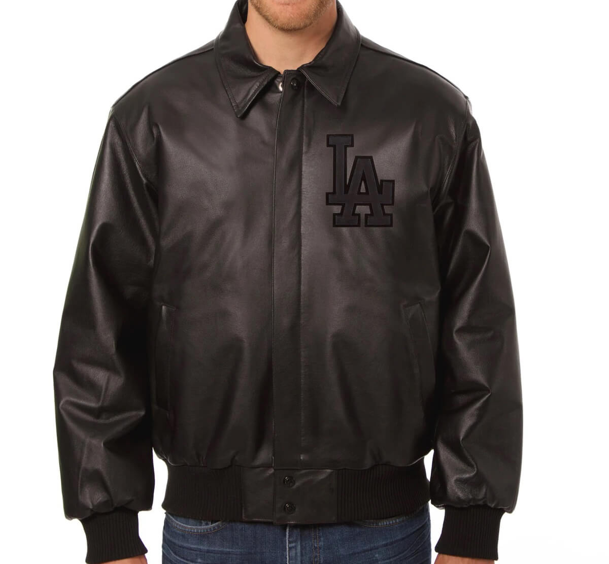 MLB Black Los Angeles Dodgers Leather Jacket (1) MLB Black Los Angeles Dodgers Leather Jacket