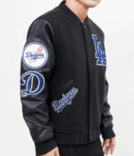 MLB Black Los Angeles Dodgers Varsity Jacket