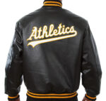MLB Black Oakland Athletics Leather Jacket