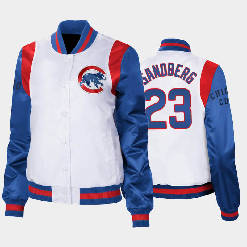 MLB Chicago Cubs Ryne Sandberg Satin Jacket MLB Chicago Cubs Ryne Sandberg Satin Jacket
