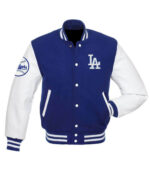 MLB Los Angeles Dodgers Blue And White Varsity Jacket