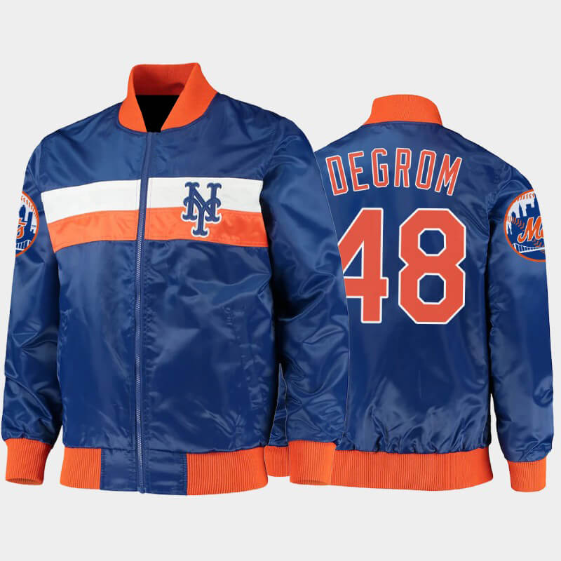 MLB New York Mets Jacob DeGrom Satin Jacket MLB New York Mets Jacob DeGrom Satin Jacket