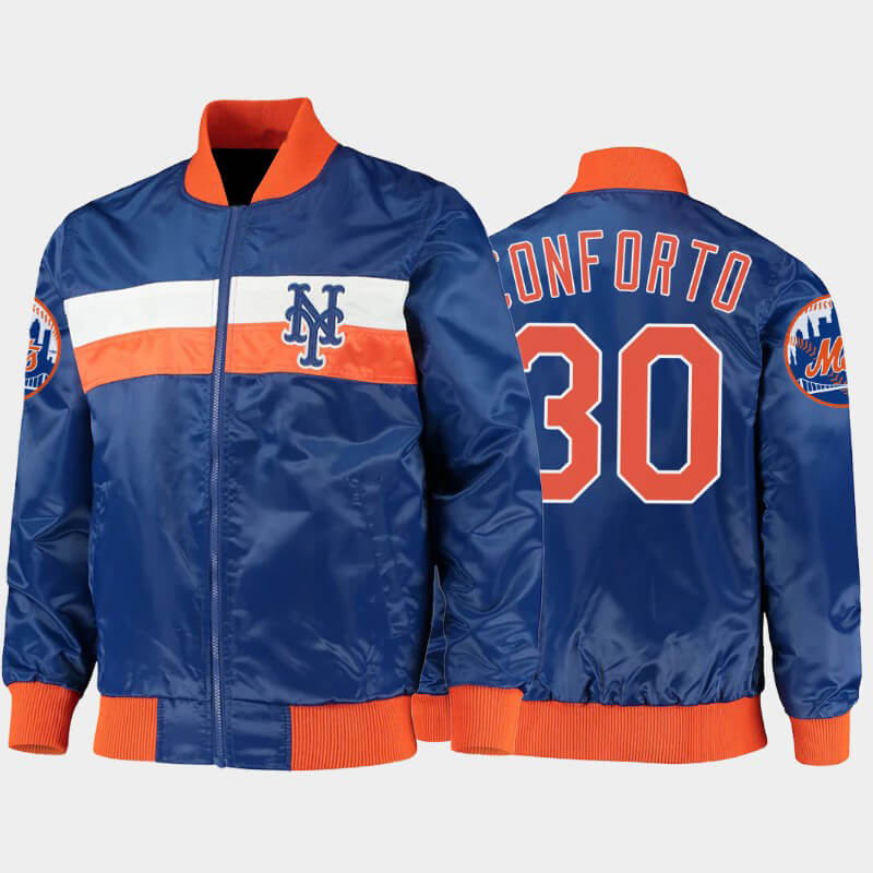 MLB New York Mets Michael Conforto Satin Jacket MLB New York Mets Michael Conforto Satin Jacket