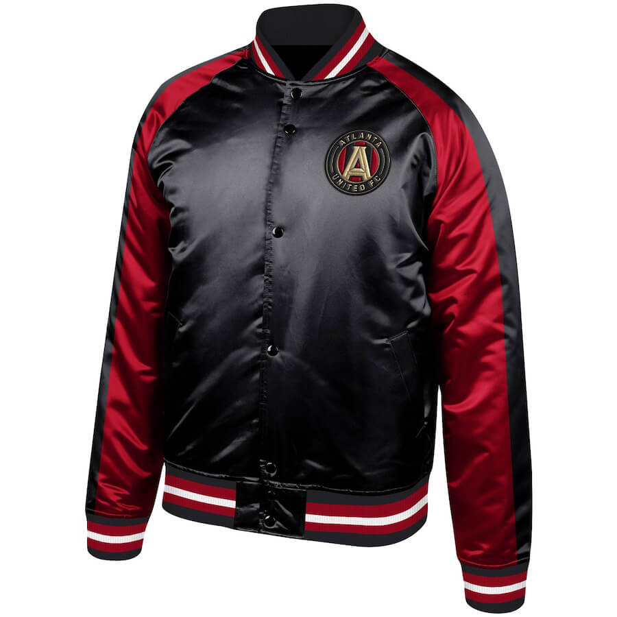 MLS Team Atlanta United FC Black And Red Satin Jacket (1) MLS Team Atlanta United FC Black And Red Satin Jacket