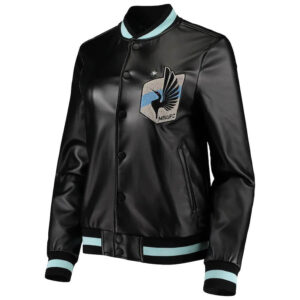 MLS Team Minnesota United FC Black Leather Jacket