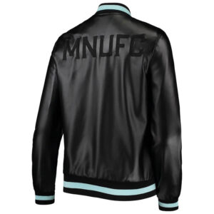 MLS Team Minnesota United FC Black Leather Jacket