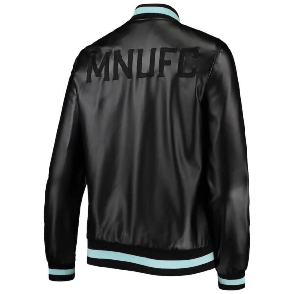 MLS Team Minnesota United FC Black Leather Jacket